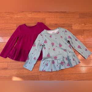 Carter's Magenta and Floral Long Sleeve Tops